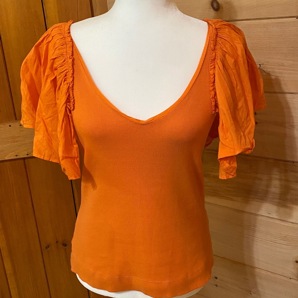 Maeve Anthropologie Women's top, flutter sleeve - Picture 3 of 5